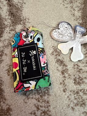 tokidoki Multi-Color Character Print Luggage Tag with Silver Charm